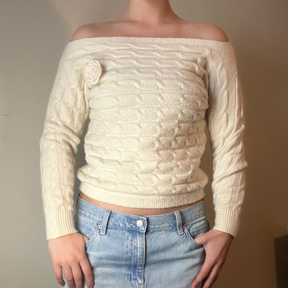 Milatary Hippie Cream Sweater